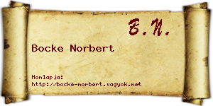Bocke Norbert névjegykártya